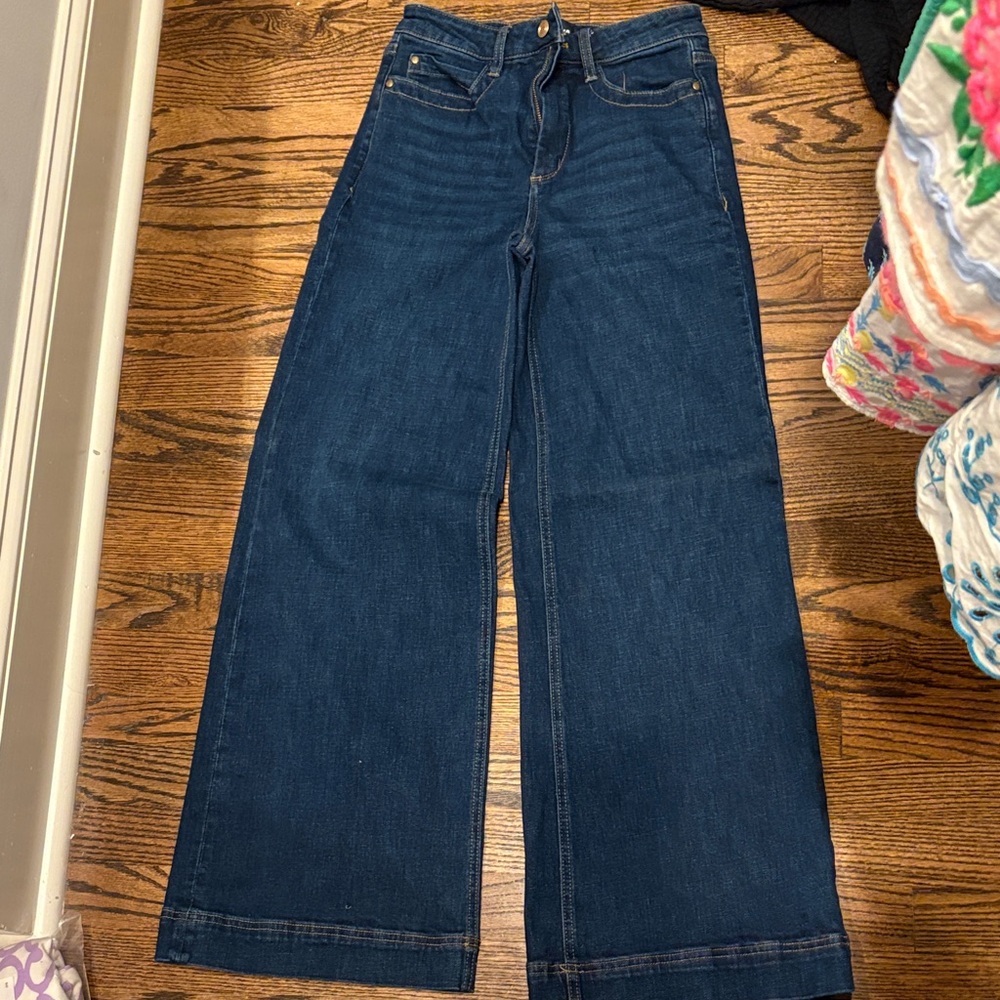 Maeve Dark Indigo Wide-Leg Jeans